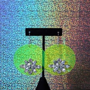 ⚡️ Fashion Nova Neon Green Circle Earrings